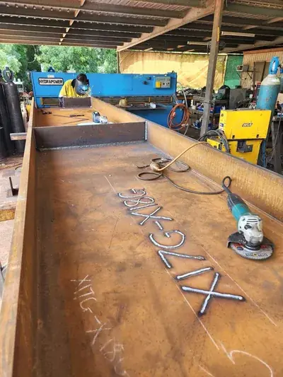 Steel fabrication workshop box section