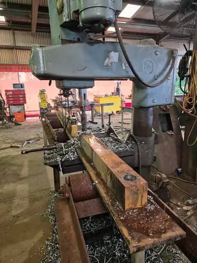Drill press boring steel section